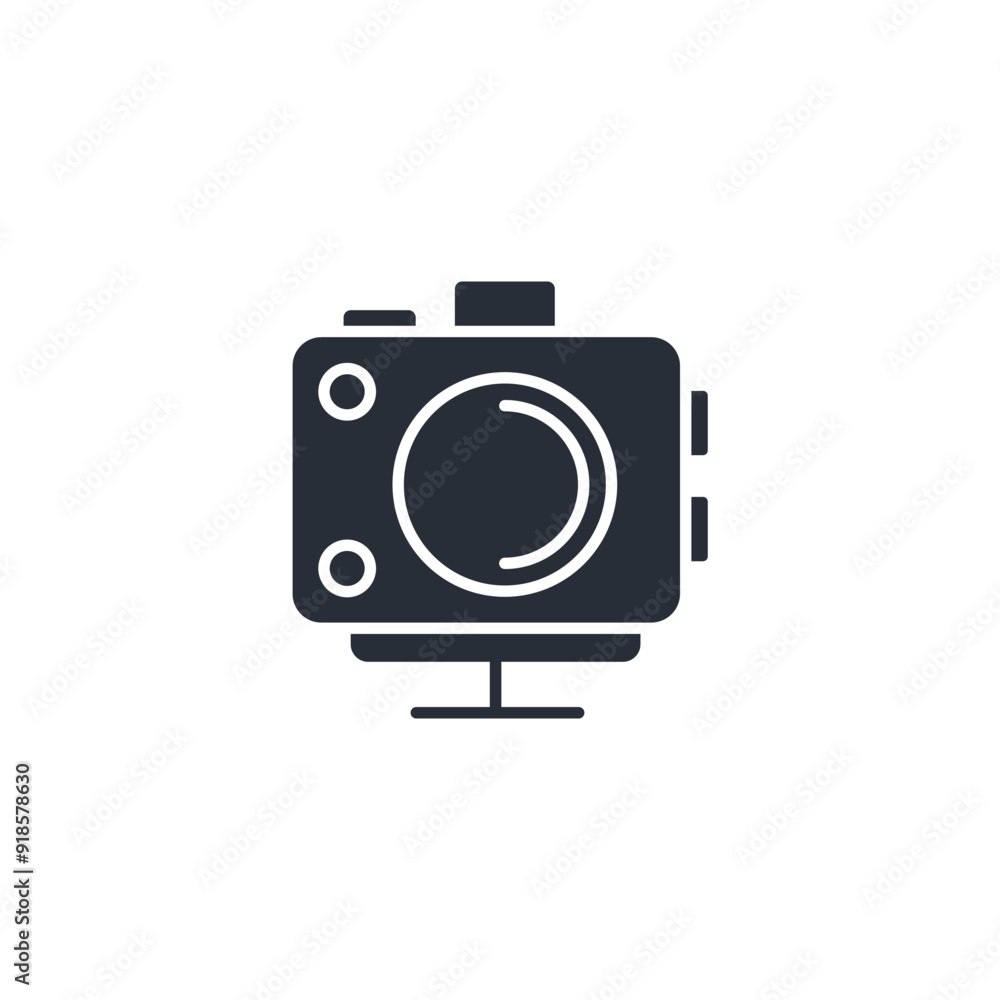 Poster camera icon. vector.editable stroke.linear style sign for use web design,logo.symbol illustration.