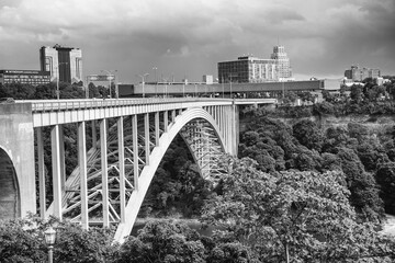 Fototapeta premium Niagara Falls, USA - August 5, 2024: City skyline on a sunny day