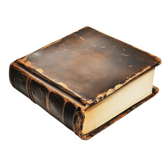 Obraz premium PNG Old leather-bound book resting on a table