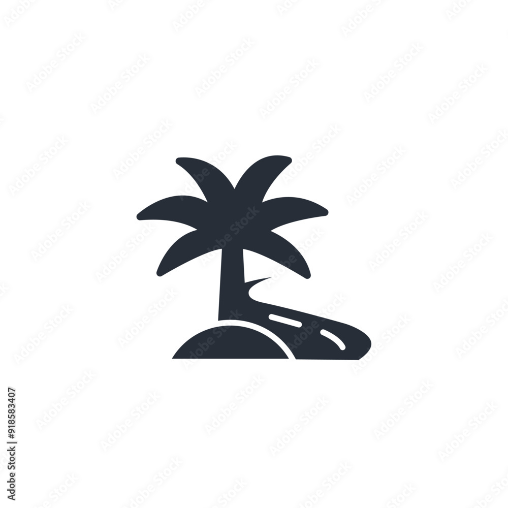 Poster palm tree icon. vector.editable stroke.linear style sign for use web design,logo.symbol illustration