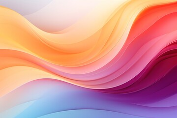 Abstract background with smooth, flowing gradient waves in pink, orange, and blue.