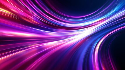 
Modern abstract high-speed light effect. Abstract background with curved beams of light. Technology futuristic dynamic motion. Movement pattern for banner or poster design background concept.
