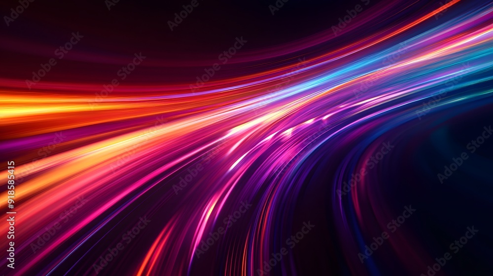 Aufkleber modern abstract high-speed light effect. abstract background with curved beams of light. technology 
