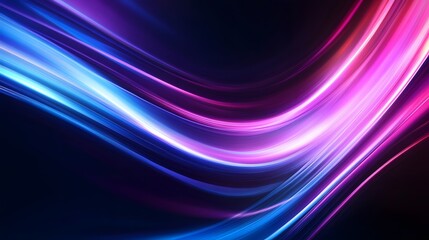 Fototapeta premium Modern abstract high-speed light effect. Abstract background with curved beams of light. Technology futuristic dynamic motion. Movement pattern for banner or poster design background concept.