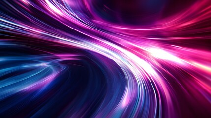 
Modern abstract high-speed light effect. Abstract background with curved beams of light. Technology futuristic dynamic motion. Movement pattern for banner or poster design background concept.