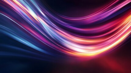Fototapeta premium Modern abstract high-speed light effect. Abstract background with curved beams of light. Technology futuristic dynamic motion. Movement pattern for banner or poster design background concept.
