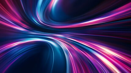 
Modern abstract high-speed light effect. Abstract background with curved beams of light. Technology futuristic dynamic motion. Movement pattern for banner or poster design background concept.