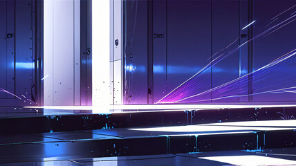 Obraz premium Futuristic Neon Light Corridor anime abstract wallpaper