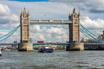 Famous Tower bridge over Thames river, London, UK