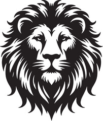 Lion head silhouette vector illustration art