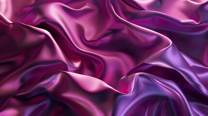 Obraz premium Abstract Smooth Cloth Material in Vibrant Purple and Pink 3D Rendering