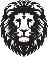 Obraz premium Lion head silhouette vector illustration art