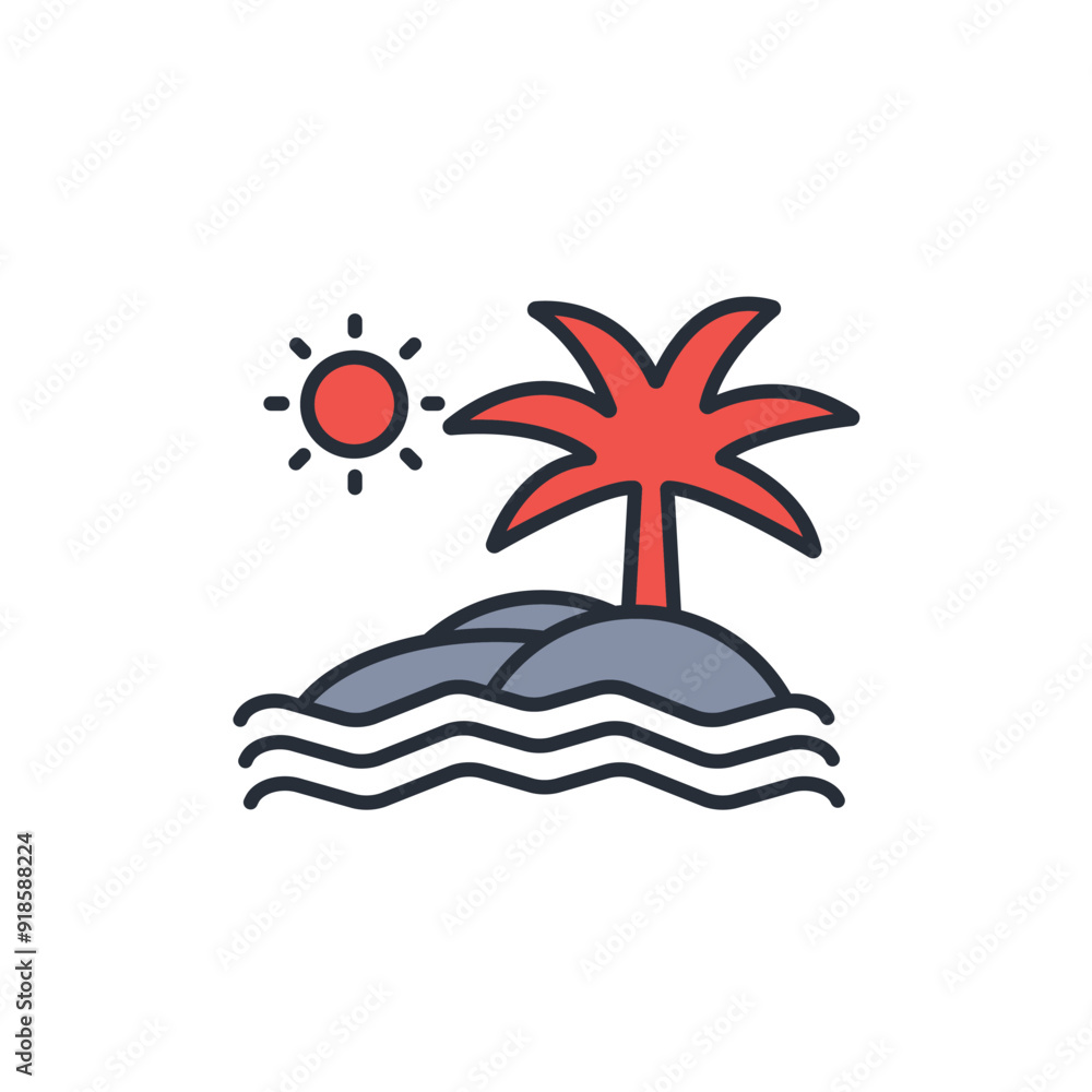 Poster sun icon. vector.editable stroke.linear style sign for use web design,logo.symbol illustration.