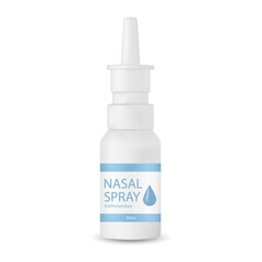 Medicine bottle, nasal spray. Container for medicine and hygiene mockup