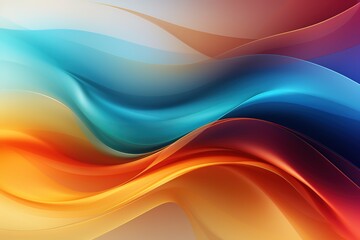 Naklejka premium Abstract background with vibrant blue, orange, and red wavy shapes.
