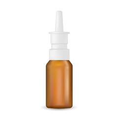 Bottle of medicine, nasal spray. Ear drops, eye drops.
