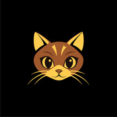 Cute cat logo in vector
