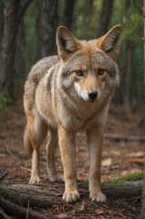 Fototapeta premium Coyote in Forest Setting
