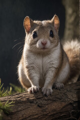 Obraz premium Adorable Squirrel on a Log