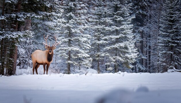 deer in the snow