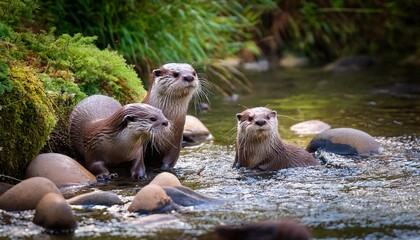 Fototapeta premium otter in the water