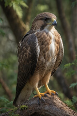 Fototapeta premium Majestic Hawk Perched on a Branch