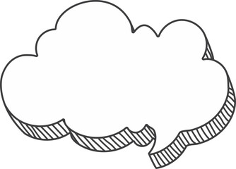 Heart blank speech balloon pop up hand drawn