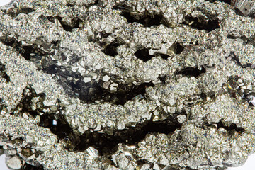 Natural Mineral Pyrite Fools Gold Texture Macro