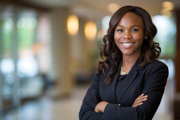 Fototapeta premium High-quality portrait headshot of a young businesswoman, showcasing her as a professional executive and entrepreneur. Ideal for corporate profiles, business portfolios, and professional networking.