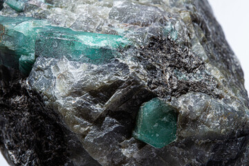 Natural Mineral Rough Emerald Stone Green Texture Macro