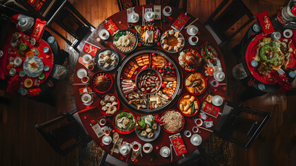 Obraz premium Classic typical Chinese New Year Food - Traditional Dishes for the Celebration