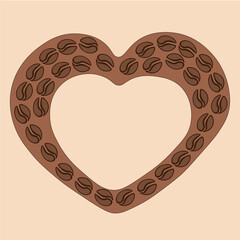 heart shape made of coffee beans