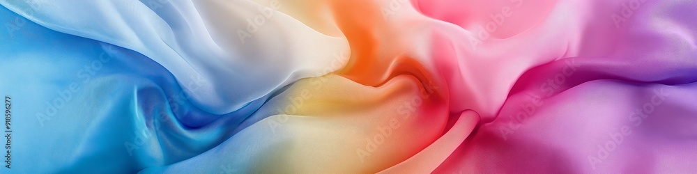 Aufkleber a colorful piece of fabric with a rainbow pattern. the colors are bright and vibrant, creating a che