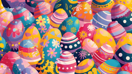 Colorful Easter Eggs Graphic - Festive Design with Vibrant Patterns