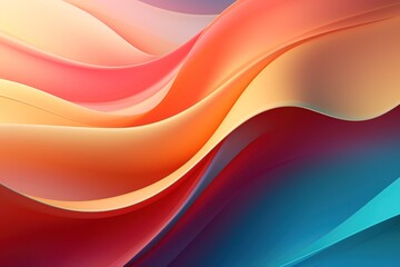 Abstract background with vibrant orange, red, and blue waves.