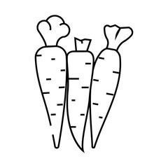 ripe carrot vegetable line icon vector. ripe carrot vegetable sign. isolated contour symbol black illustration