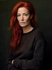 Fototapeta premium Portrait of a woman with red hair and green eyes