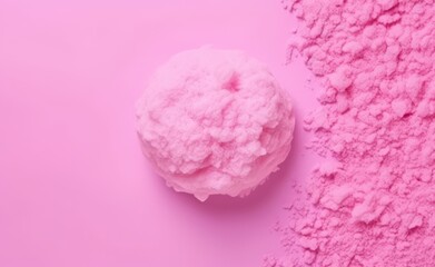 Thick shampoo foam on a pink background