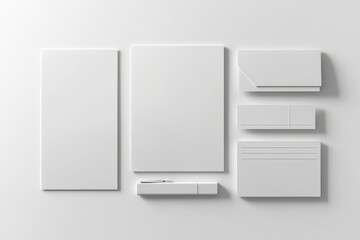 Realistic blank stationery set mockup isolated created with generative ai