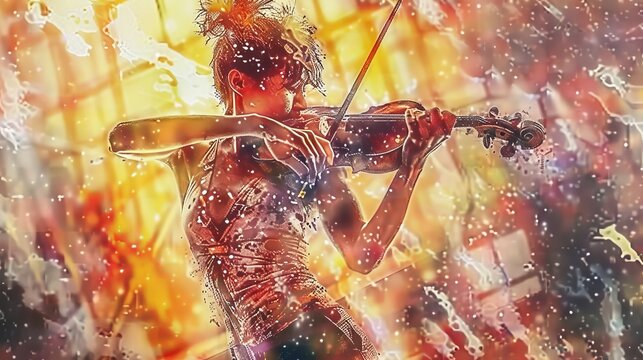 Energetic music vibes  major tone images in vibrant colors and dynamic compositions