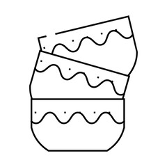 bowl clay crockery line icon vector. bowl clay crockery sign. isolated contour symbol black illustration