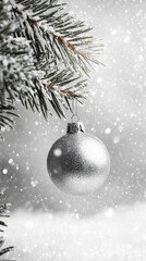 A Silver and Gray Christmas Card Background with Festive Snowflakes and Icy Sparkles for the Holiday Season Weihnachtskarte, Weihnachten, Hintergrund, Winter, Silber, Grau Majestic Winter Wonderland