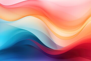 Abstract background with vibrant wavy lines in pink, orange, blue, and red.