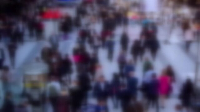unrecognizable blurred crowd of people