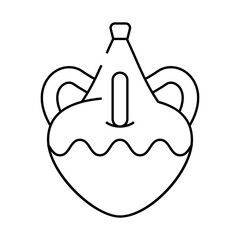 brown clay crockery line icon vector. brown clay crockery sign. isolated contour symbol black illustration