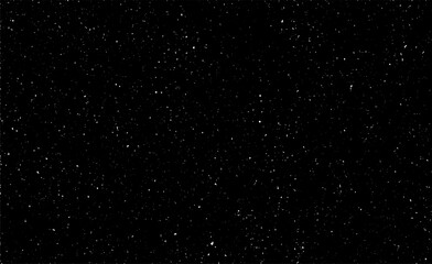 Obraz premium Snow, stars, twinkling lights, rain drops on black background. Abstract vector noise. Small particles of debris and dust. Distressed uneven grunge texture overlay. 