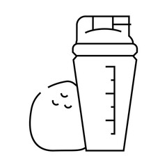 protein coconut tropical line icon vector. protein coconut tropical sign. isolated contour symbol black illustration