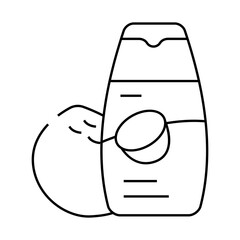 shampoo coconut tropical line icon vector. shampoo coconut tropical sign. isolated contour symbol black illustration