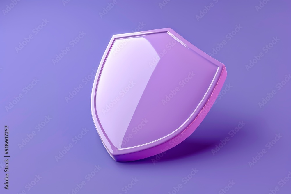 Aufkleber 3d icon of shield symbolizes security warning on black background