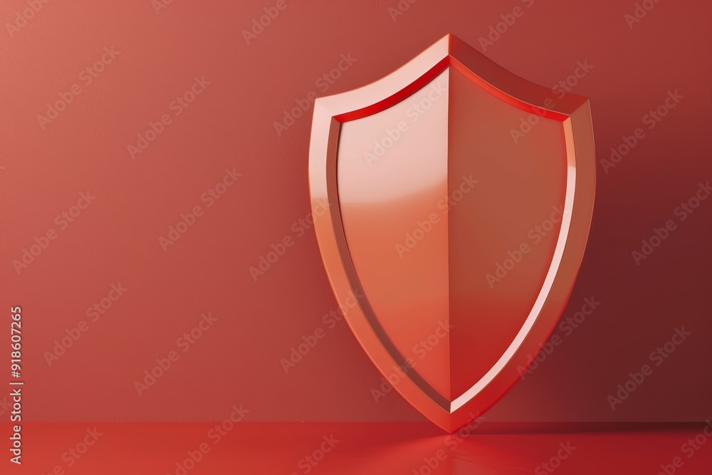 Aufkleber 3d icon of shield symbolizes security warning on black background